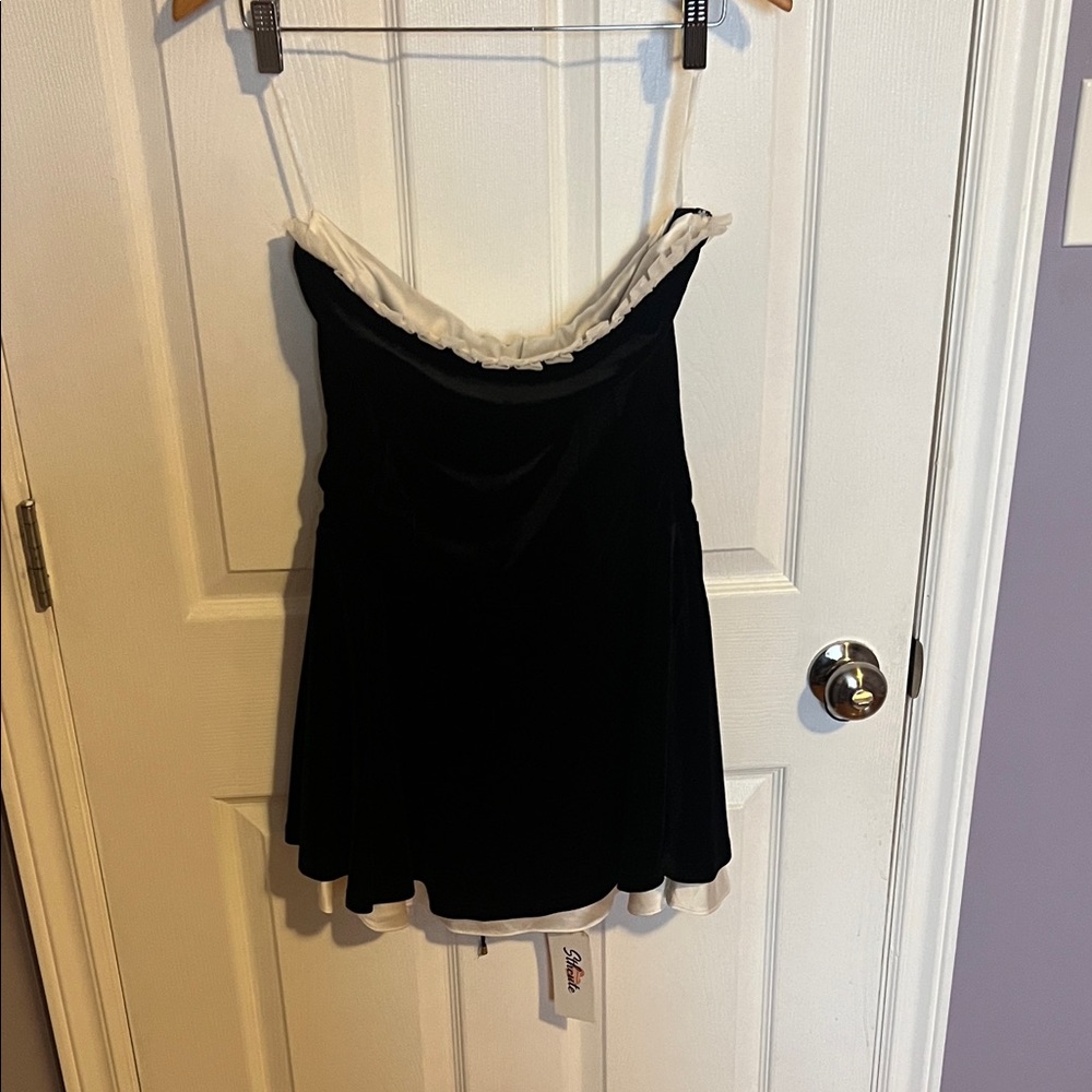 Elegant Black and White Mini Dress